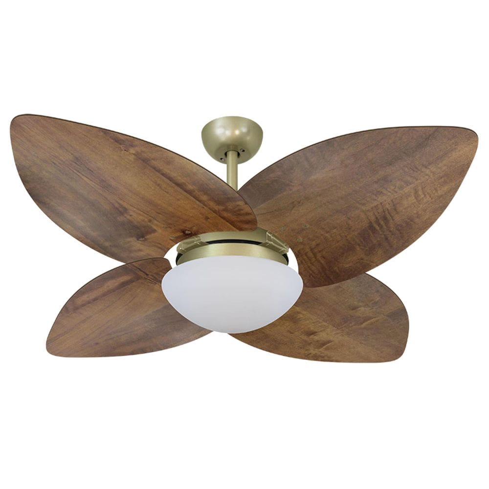Ventilador De Teto Volare Gold Vidro Dunamis Imbuia 110V