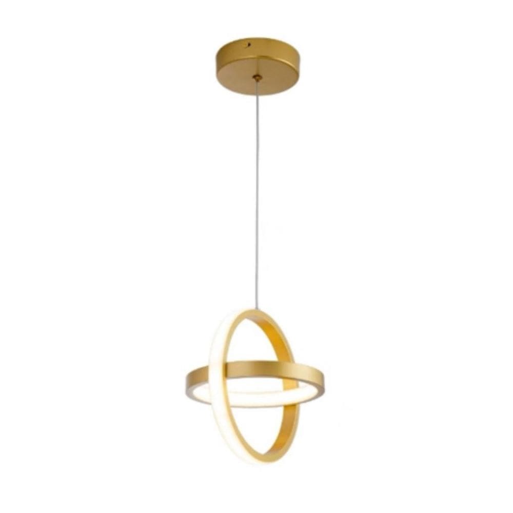 Pendente Moderno Led 10W Dourado Cinderella Bancada Quarto