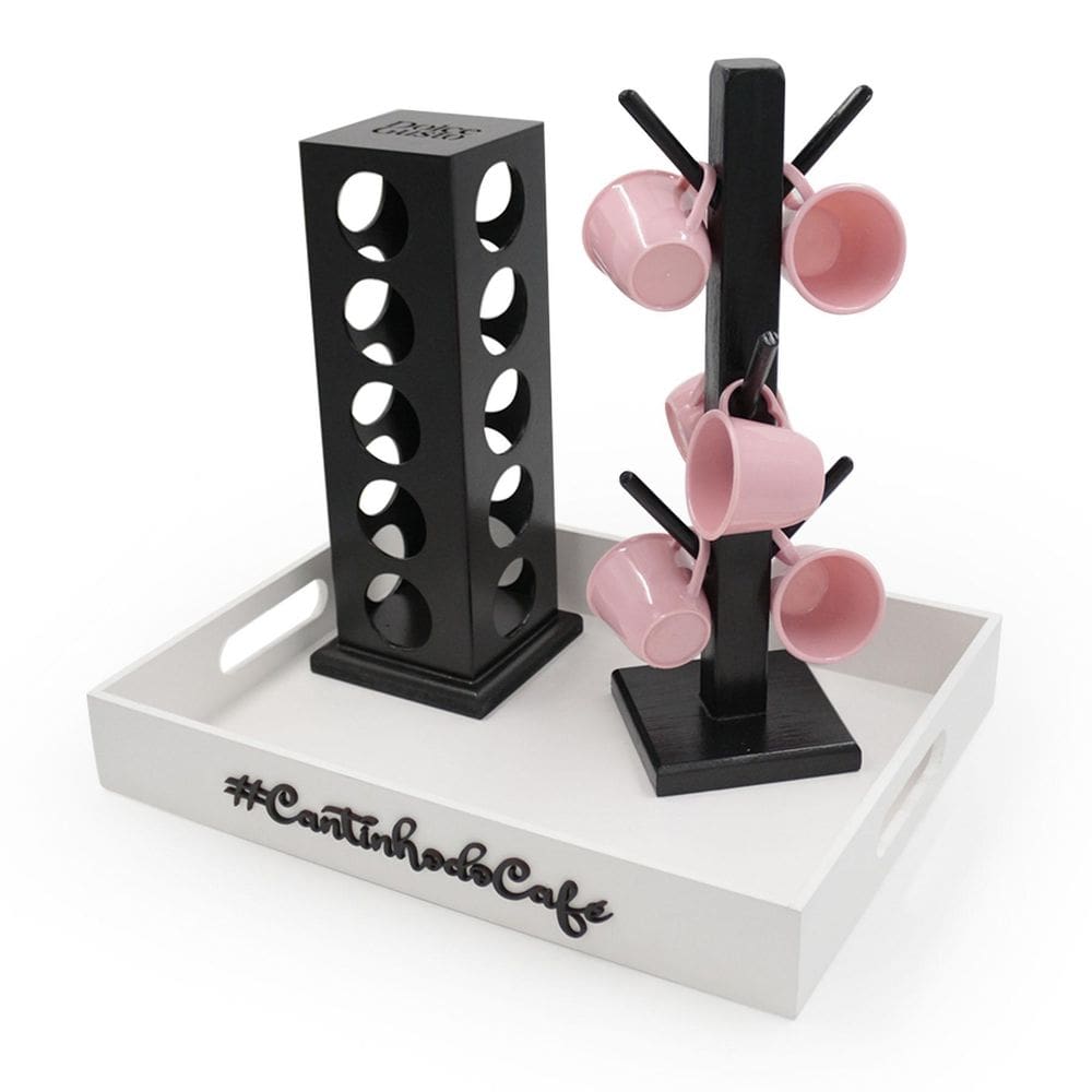 Kit 6 Xicara Porta Capsulas Dolce Gusto Bandeja Acrílico