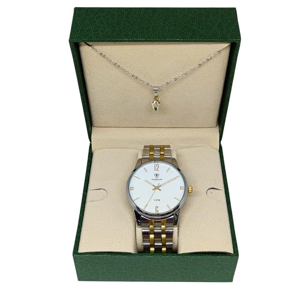 Relógio Feminino Tuguir Analógico 2139 Prata E Dourado