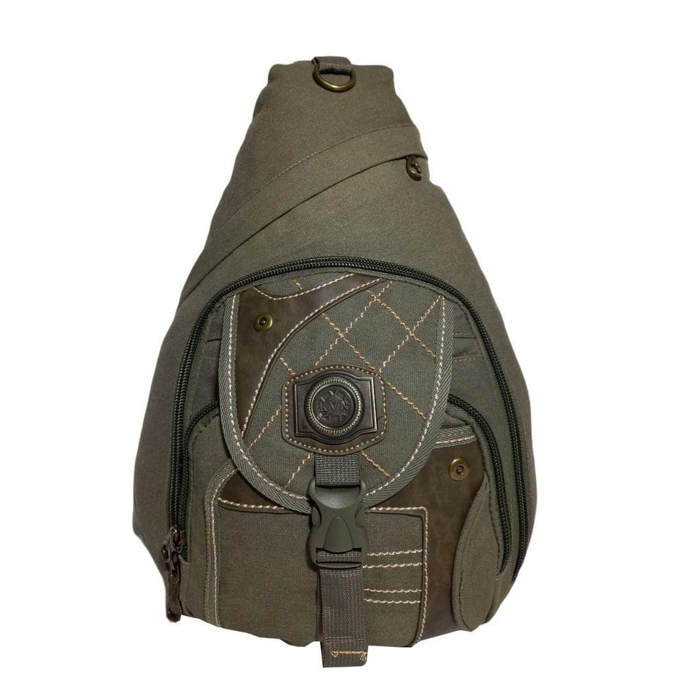 Mochila Transversal Lona Reforçada Kvn 201351 Verde