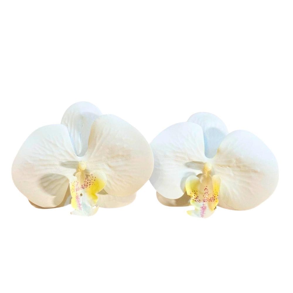 Anel Porta Guardanapo Orquídea Branca Decoração Mesa 06 Un