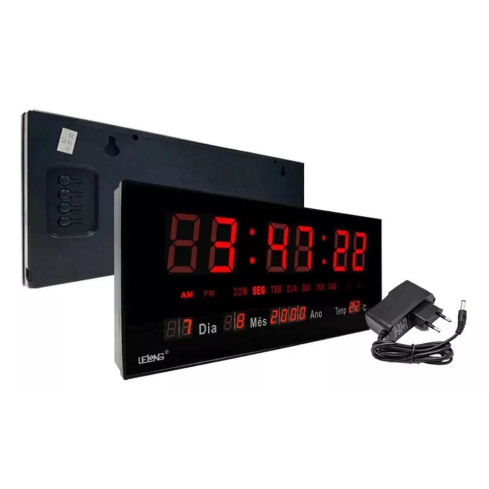 Relógio Parede Super Led Digital Temperatura Calendário