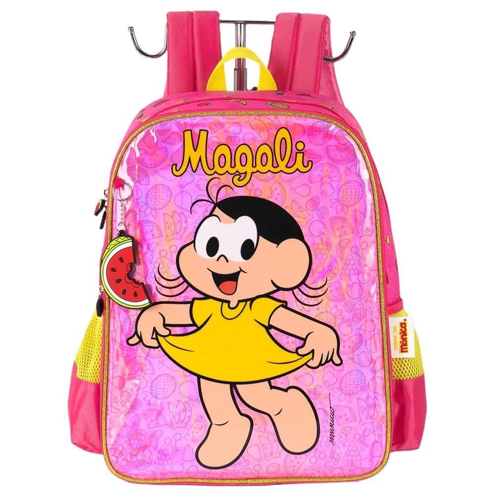 Mochila De Costas Escolar Infantil Mônica Magali Chaveiro