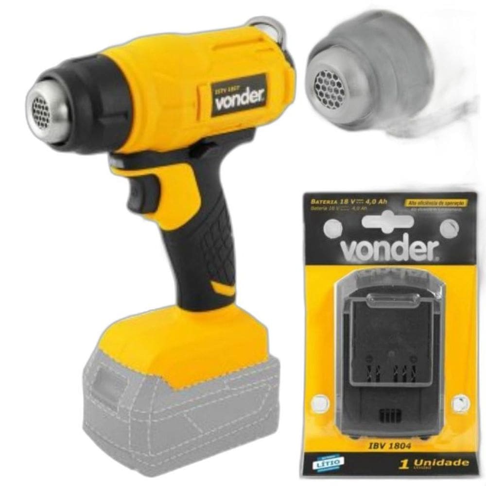 Soprador Térmico Vonder Istv 1827 Com Bateria 4 Amperes 18V