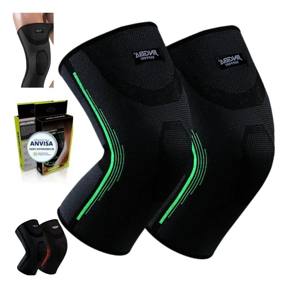 10X Kit 2 Joelheiras Compressão Premium Academia Corrida