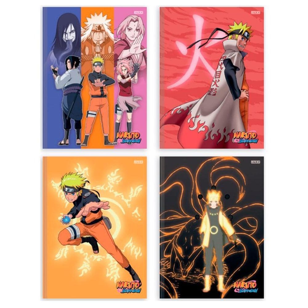 Caderno Brochura Naruto Shippuden 80F 1 Matéria Pequeno