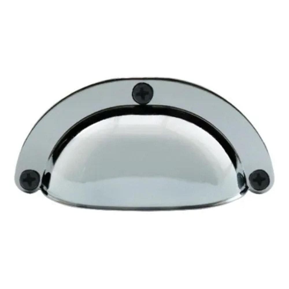 Puxador Móveis Retrô Concha Metal Pequena Colonial Cromado