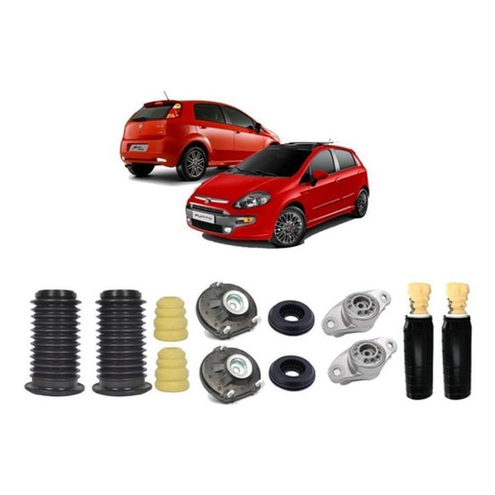 4 Kits Coxim Batente Dianteiro Traseiro Punto 2014 2015 2016