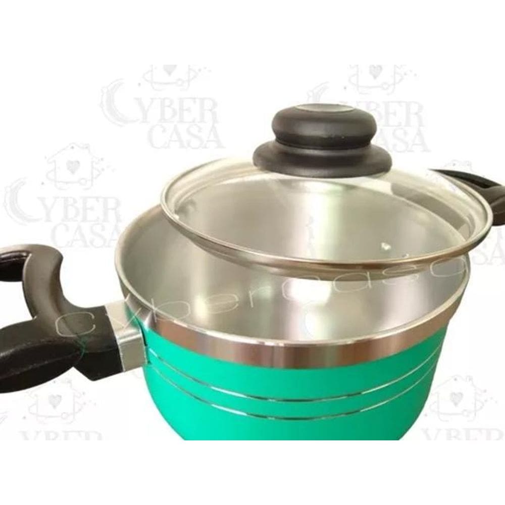 Jogo Panelas Aluminio Grosso Tampa Vidro Temperado Luxuosa