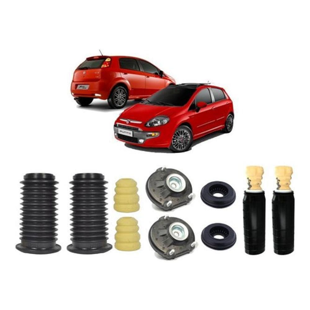 4 Kit Batente Coxim Dianteiro Traseiro Punto 2011 2012 2013