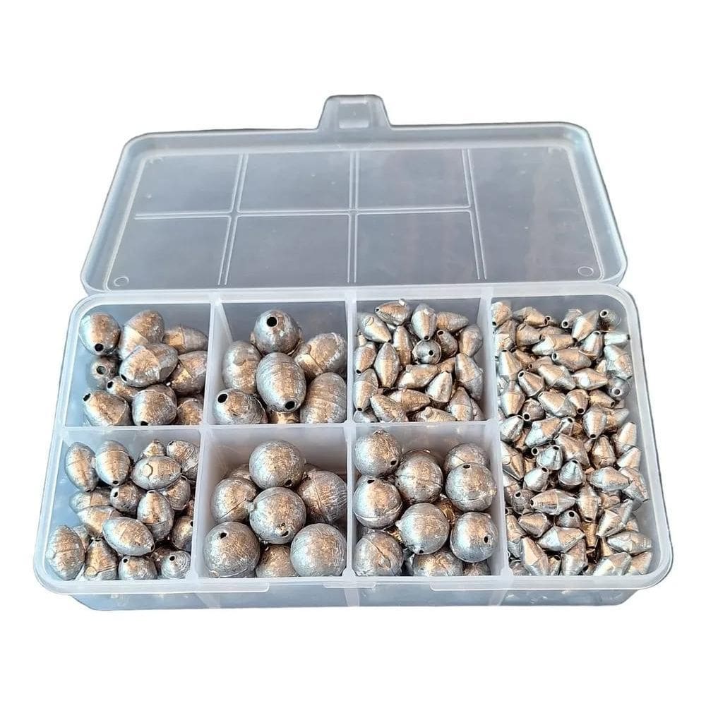 10X Chumbada Para Pesca Com Estojo