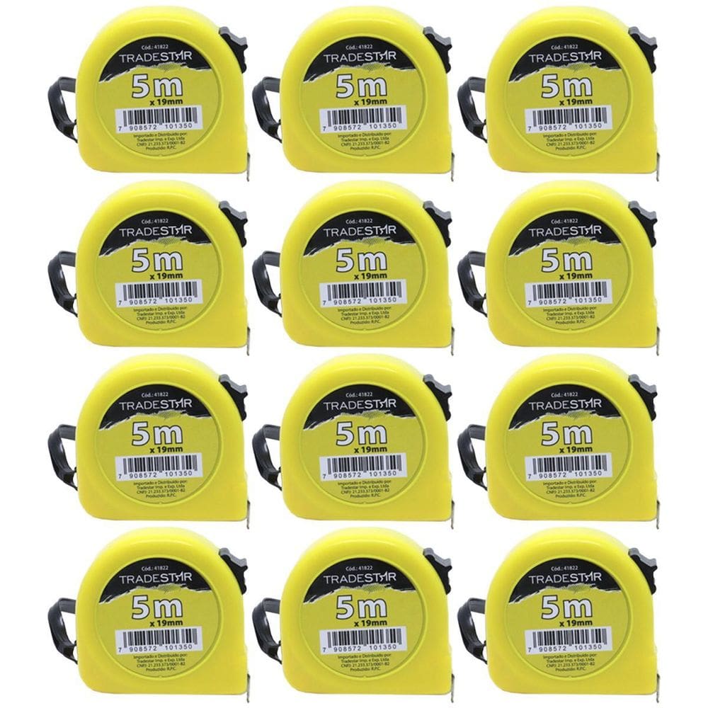Trena Aço Pintado 5m 19mm ABS Amarelo