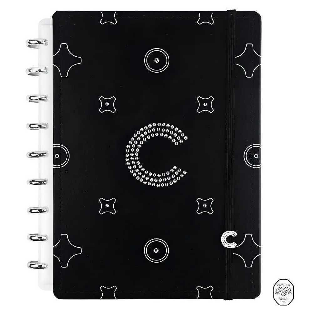Caderno Inteligente Medio Monogram Black Crystals Swarovski