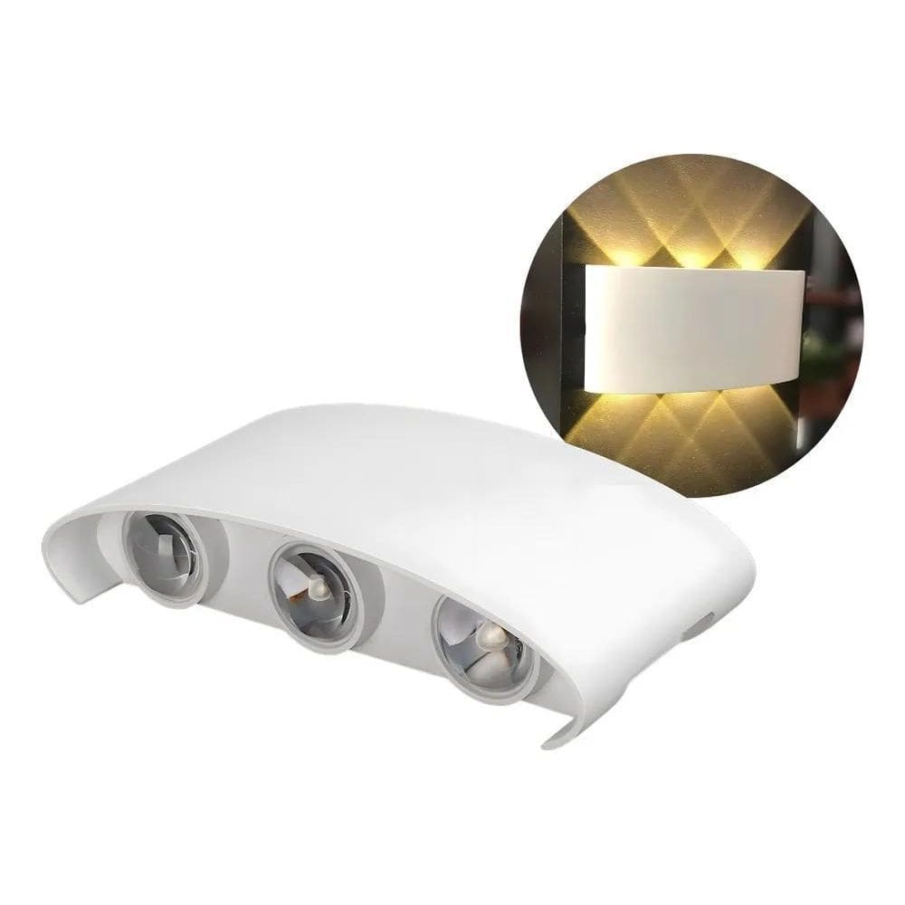 10X Luminária Arandela Parede Led Meia Lua 6W Bivolt Externa