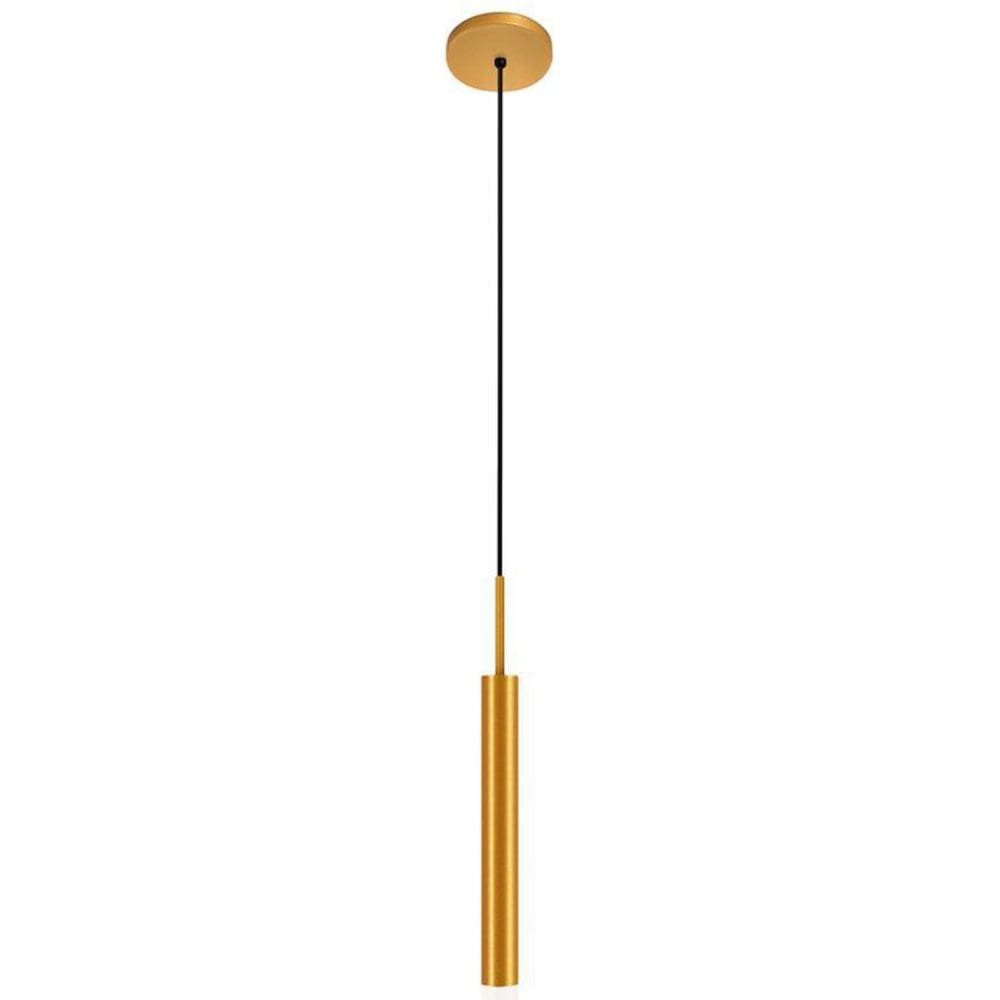 Kit 2 Luminárias De Teto Pendente Tubo Difusor Sala Dourado