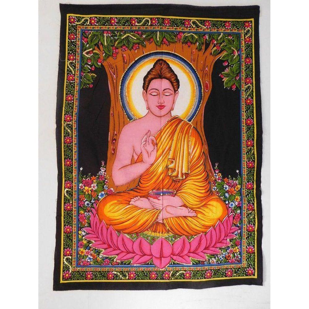 Pano Buda Meditando Decoração Espaço Zen Yoga Meditação