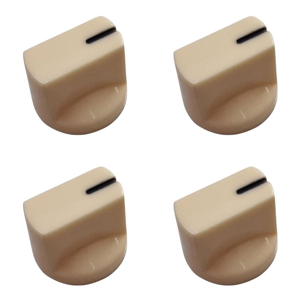 Kit 4 Knob Para Pedal Creme Plástico Ronsani