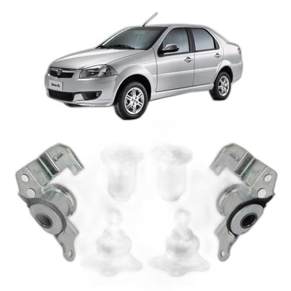 Kit Pivô Bucha Suspensão Dianteira Siena 2005 2006 2007 2008