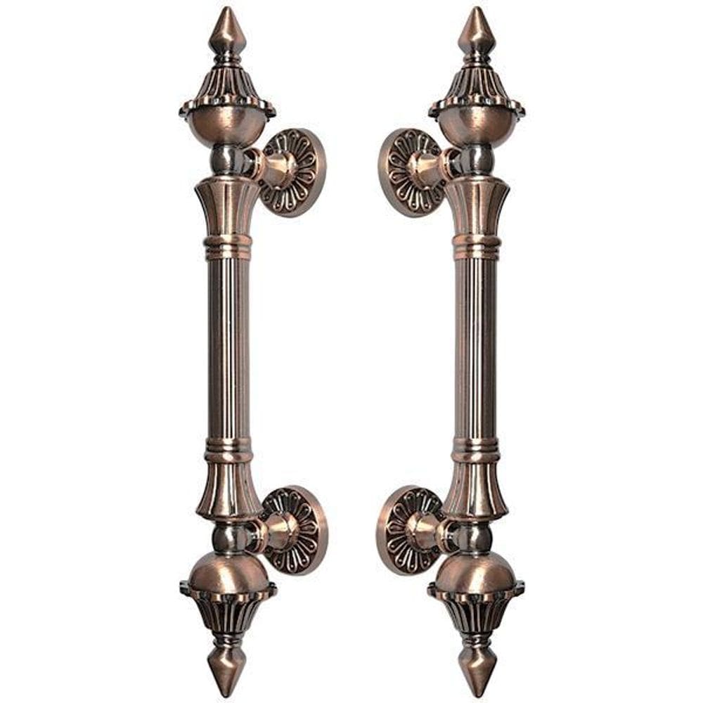 Puxador Duplo 335mm Cobre Antigo Porta Pivotante