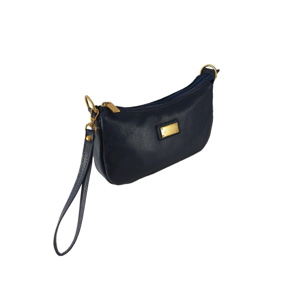 Bolsa Carteira Clutch Topgrife Couro Azul Marinho