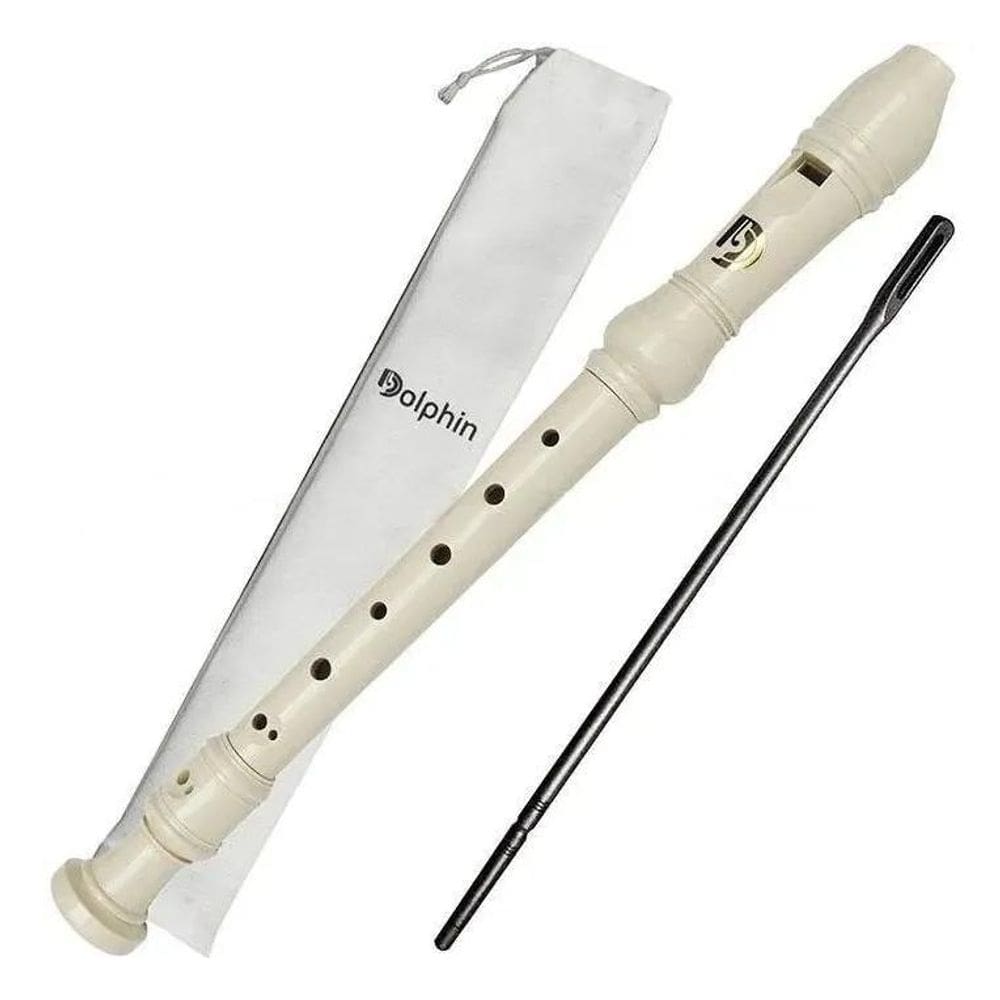 10X Flauta Doce Germanica Soprano Dolphin Dp123 Cor Única