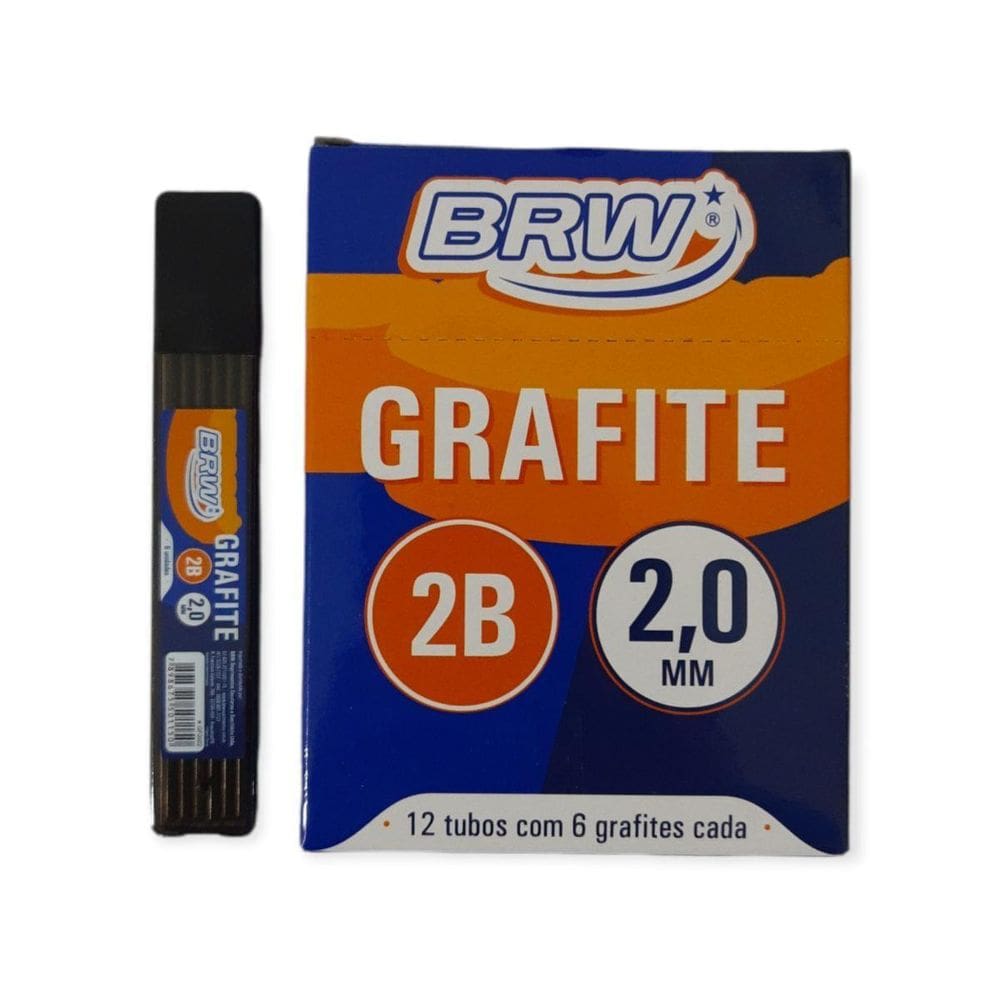 Grafite Brw 2.0Mm 2B Caixa Com 12 Tubos