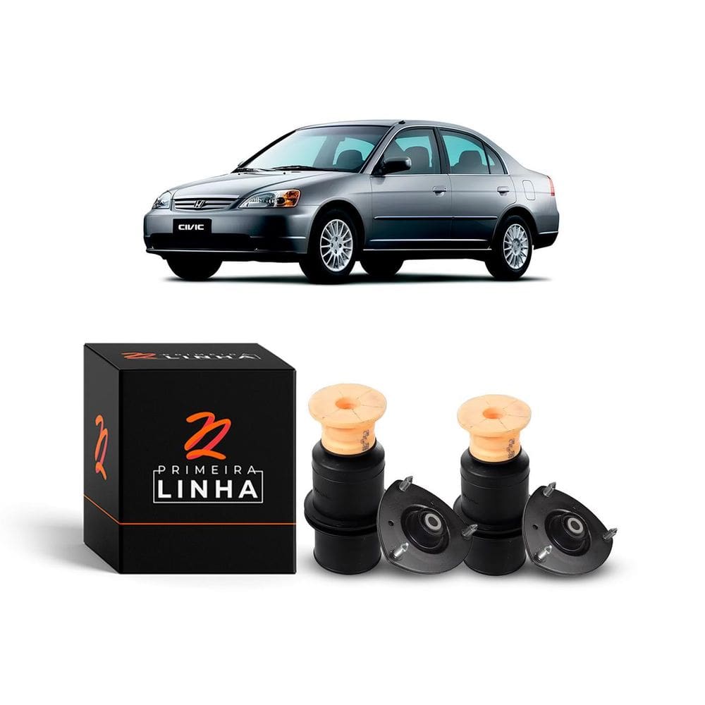 Par Kit Batente Coxim Amortecedor Dianteiro Civic