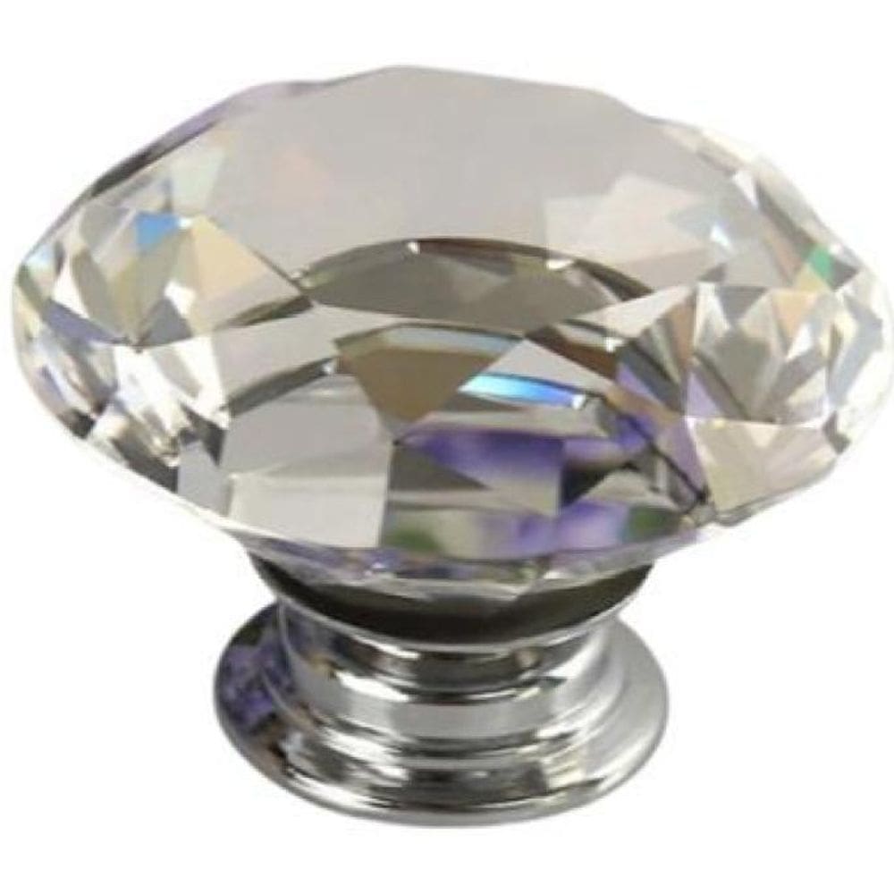 Kit 4 Puxadores De Cristal 30 Mm Gaveta