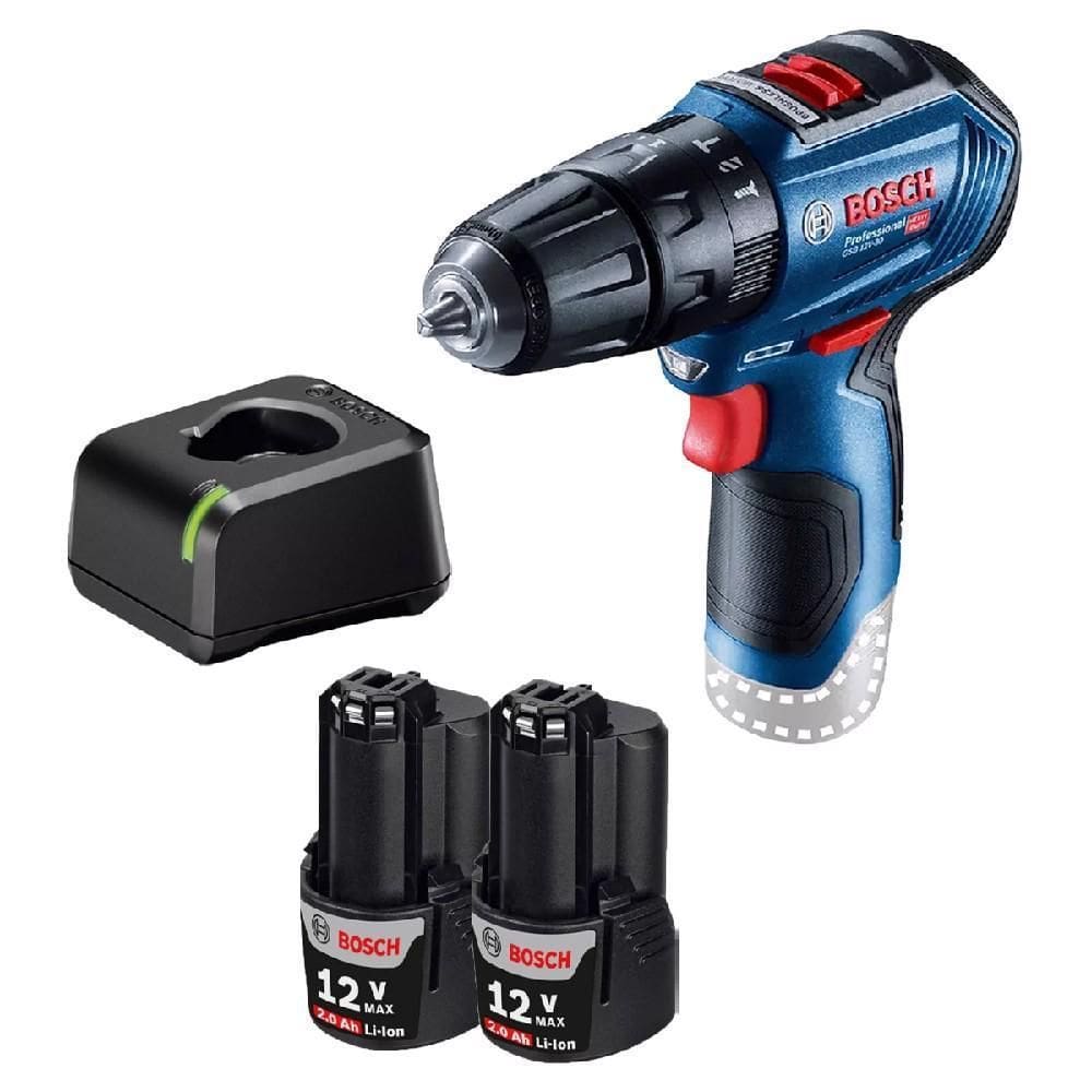Parafus. Furadeira Impacto Gsb 12V-30 2 Bat Carregador Bosch