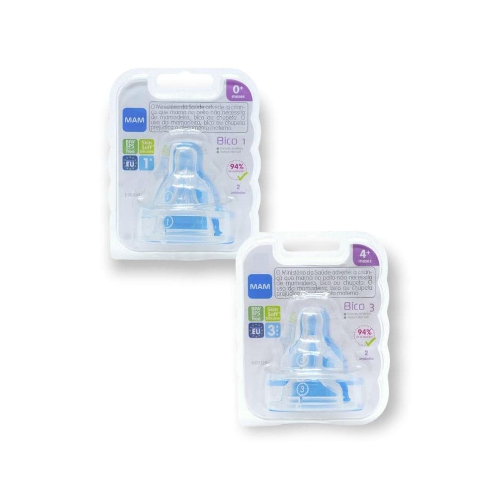 Bico Reposição Mamadeira Mam Skinsoft Com 4 Unidades