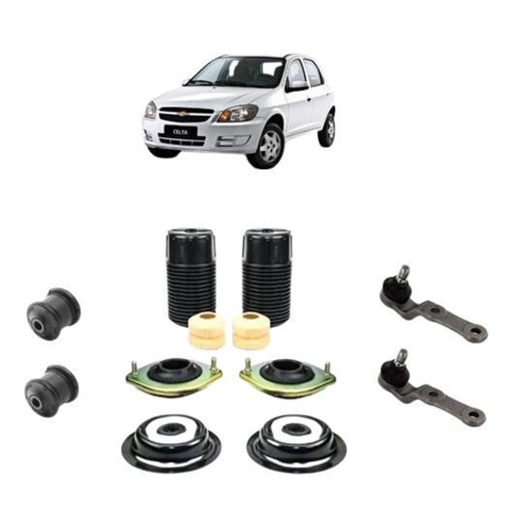 Kit Batente Bucha Suspensão Amortecedor Dianteiro Celta Tds.