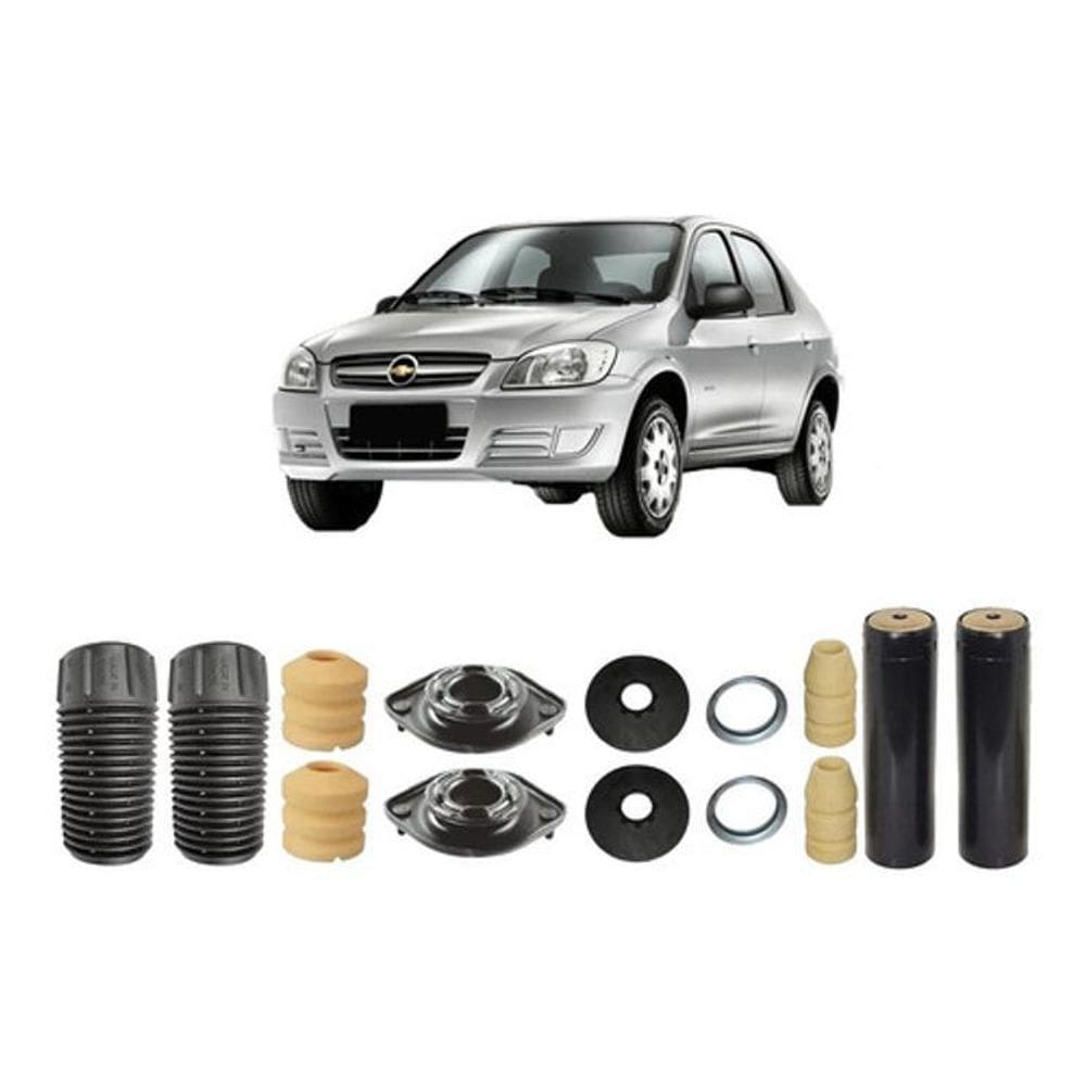 Kit Coxim Batente Dianteiro Traseiro Prisma 2007 2008 2009