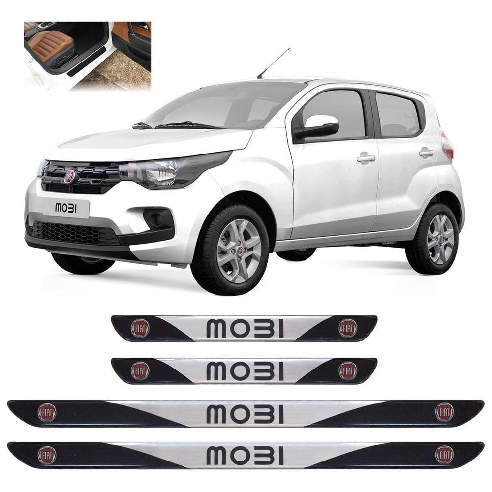 Soleira Porta Fiat Mobi 2017 A 2020 4 Peças Resinado Sr01012