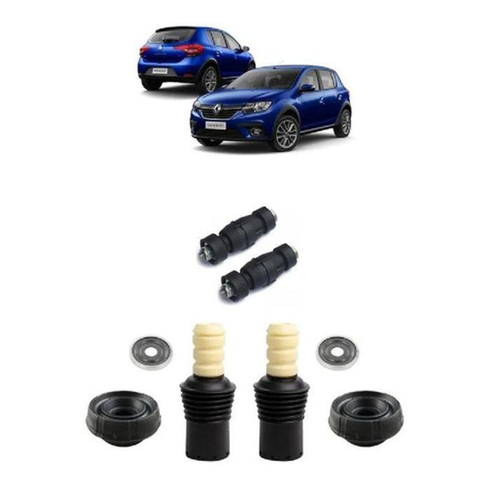 Kit Batente Do Amortecedor Dianteiro E Bieleta Sandero Logan