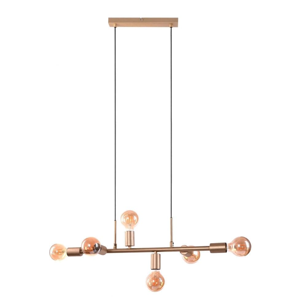 Pendente Spine Jabuticaba Dourado 6 Soquetes Qpd1361Do