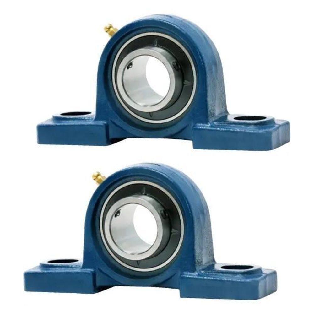 2X 2 Kits Ucp 204 Mancal Pedestal + Rolamento Para Eixo 20Mm