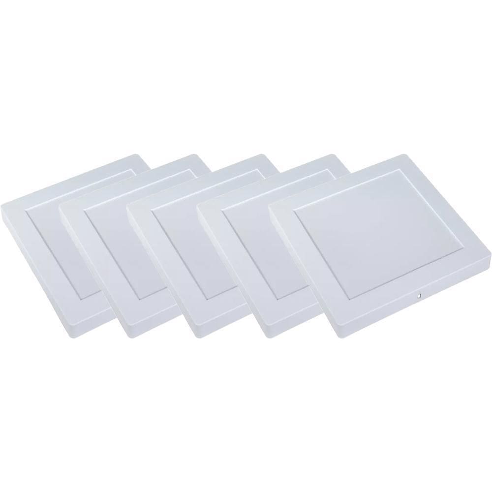 Kit 5 Luminária Plafon Led Quadrado Sobrepor 18W 4000K Noll