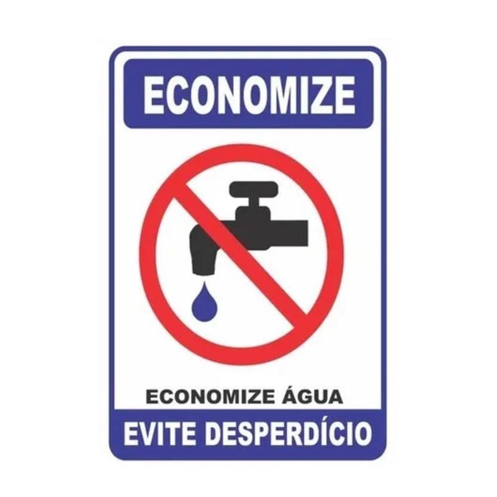 Placa Pvc Economize Água Auto-Adesiva Jaime