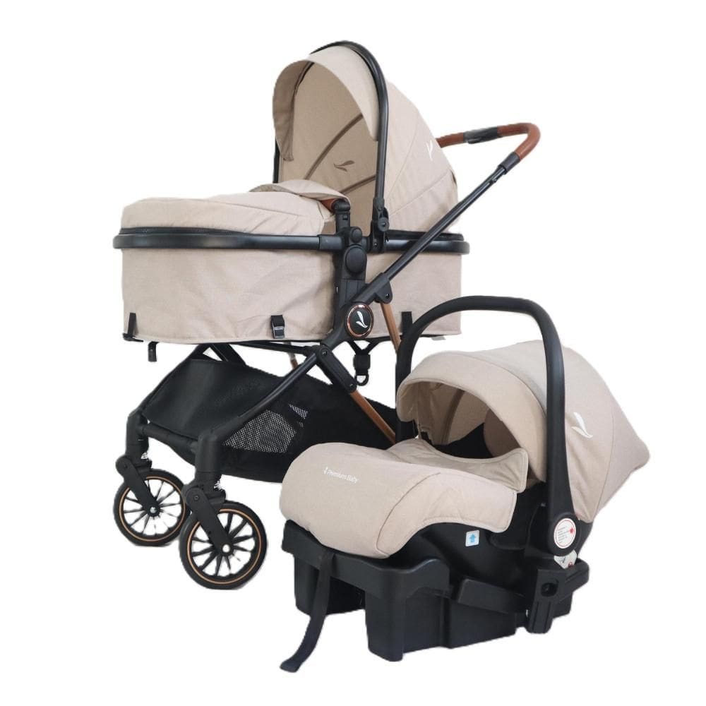 Carrinho Premium Baby + Bebê Conforto Florence Bege