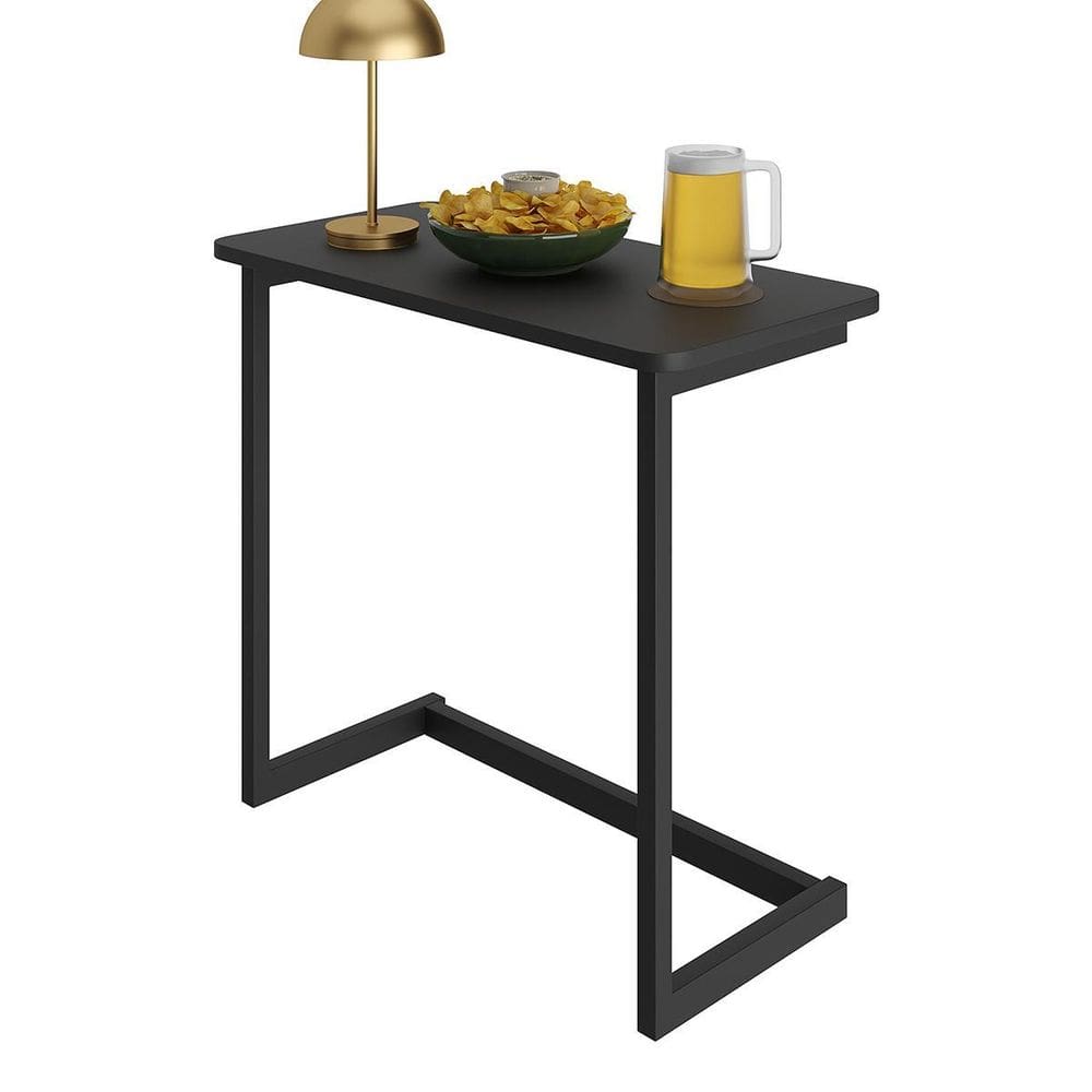 Mesa De Apoio Sofa Sala Canto Luxo Preta