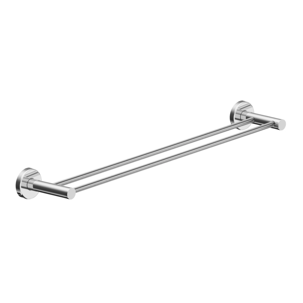 Toalheiro Duplo Para Banheiro Escovado Atenas Grego Metal 75cm