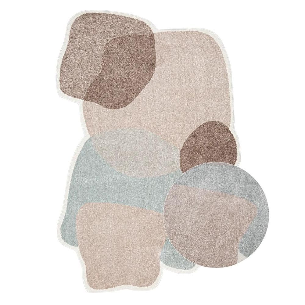 Tapete Orgânico Egípcio para Sala e Quarto Kivan 140 x 200 cm - Cinza c/ Rosa