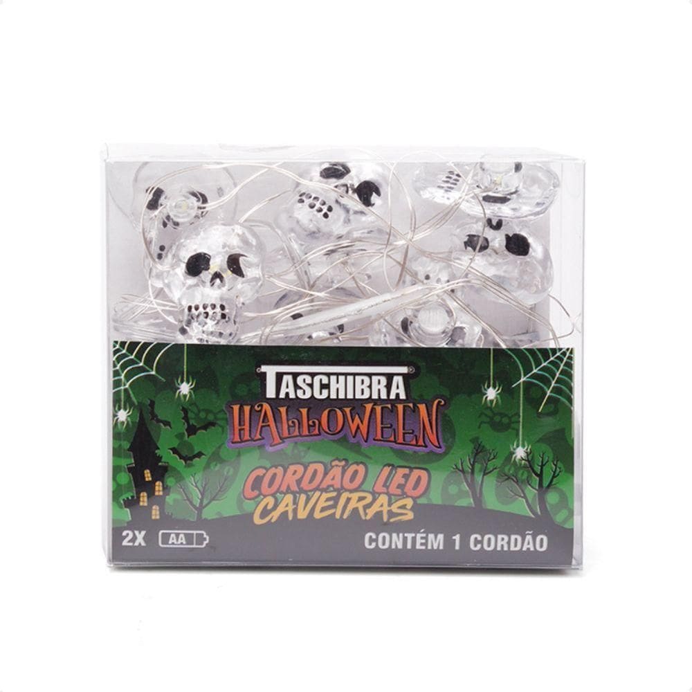 Cordão Luminoso Taschibra Halloween Caveiras A Pilha