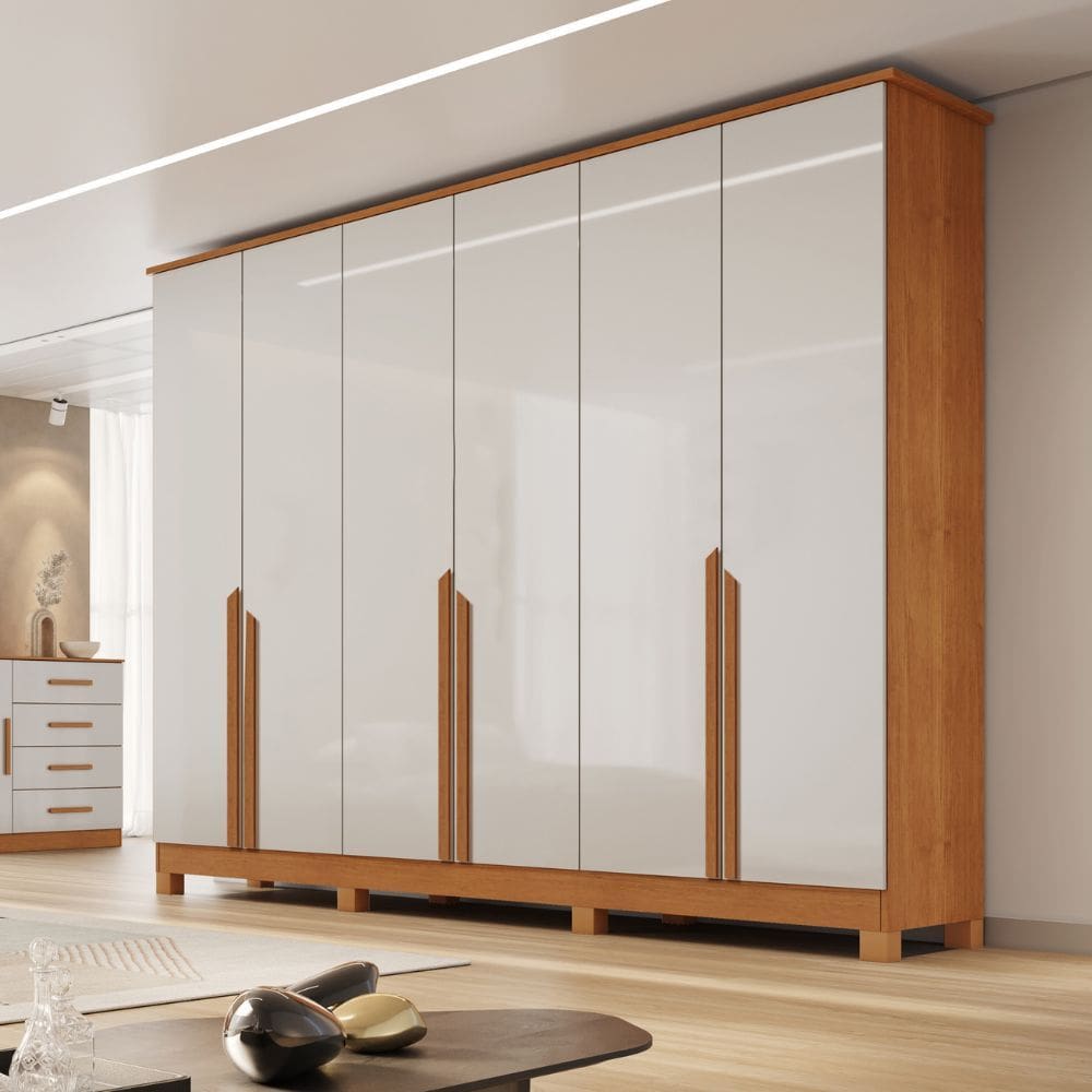 Guarda Roupa Casal 6 Portas com Pés em MDF Bianca Bianchi