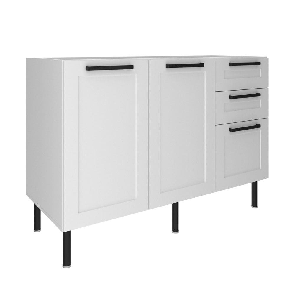 Balcão 2 Portas 3 Gavetas sem Tampo Em MDF CZ3300 Tecno Mobile