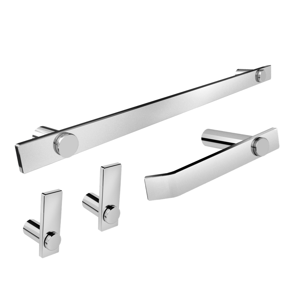 Kit Acessórios Banheiro Escovado 4 Peças Grego Metal 2050pm