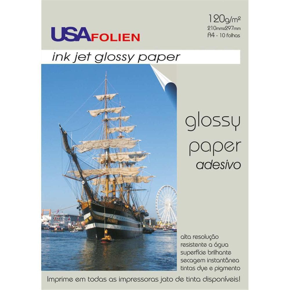 Papel Fotografico Inkjet A4 Glossy Adesivo 120G