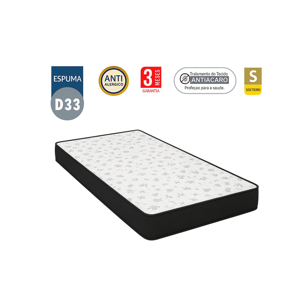 Colchão Solteiro Espuma D33 Lord Colchões 78x188x20