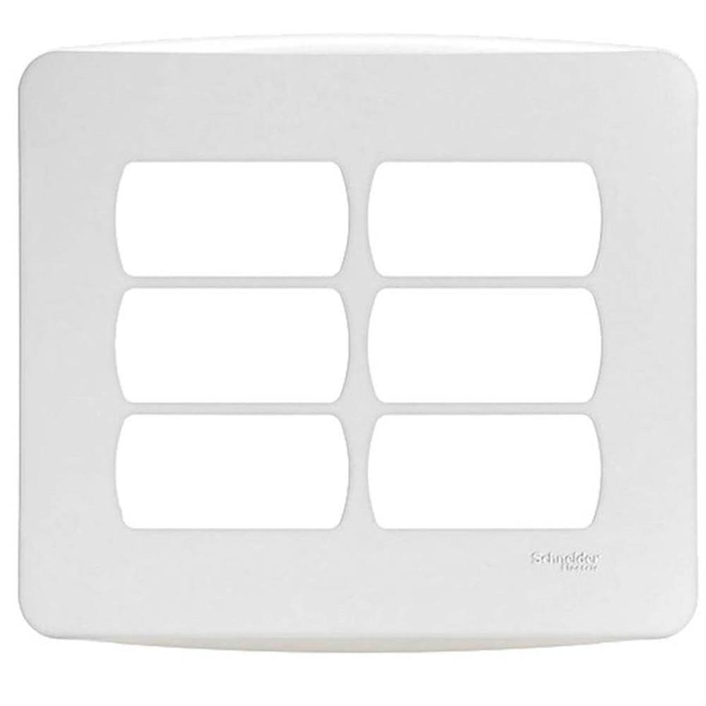 Placa 4x4 6 Postos Branca Miluz - S3B77460 - SCHNEIDER
